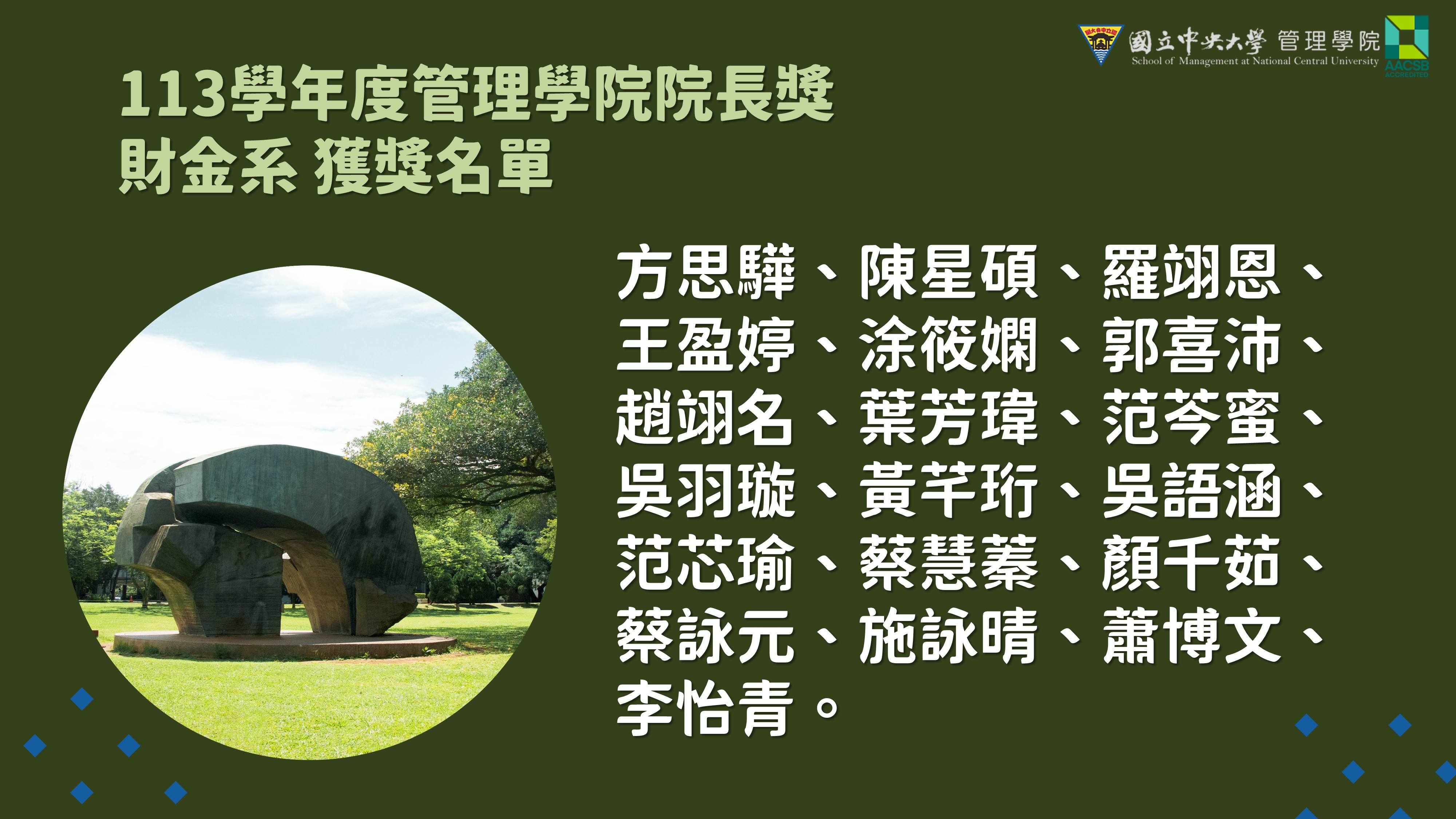 113院長獎財金
