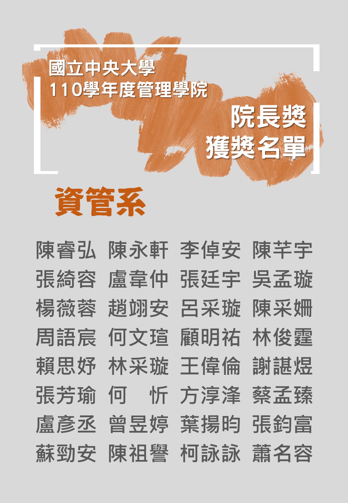 1111024 110學年度院長獎名單(直 資管)